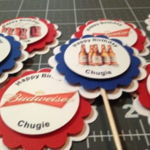 Beer Party Custom cupcake toppers set of 12 Personalized