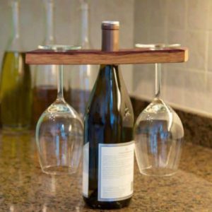 Barrel Kraft Wine Glass Holder Reclaimed Oak by MacLeans