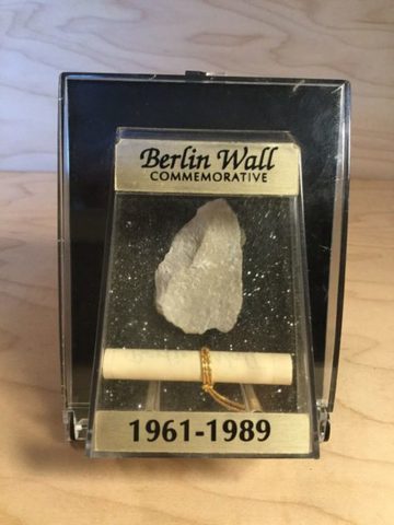 Pre-Demolition Berlin Wall Commemorative Piece in Acrylic Box Case