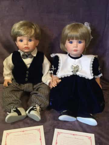 Susan Wakeen Christmas Boy and Silver Bells Girl Limited Edition Dolls