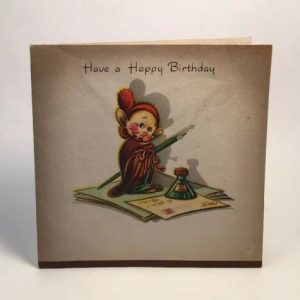 Hallmark Dopey Have a Happy Birthday Card Vintage Snow White 1945 Walt Disney Productions