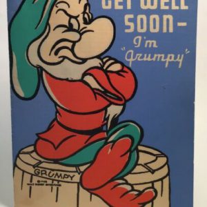 White & Wyckoff Walt Disney Grumpy & Dopey Vintage Get Well Soon Card No 8223
