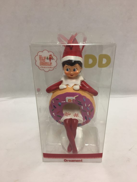 Dunkin Donuts Elf on the Shelf Ornament Strawberry Sprinkles Holiday 2018 New in Box