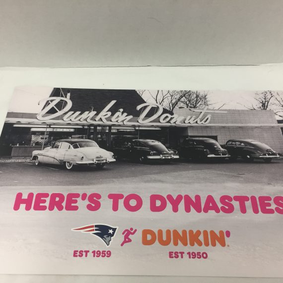 Dunkin Donuts Patriots Poster Dynasties Old Cars Doughnut Shop New England