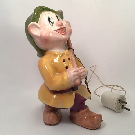 1950s Casarte Disney Dopey Night Light Lamp Snow White and the Seven Dwarfs