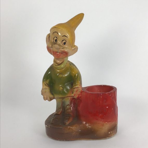 Vintage Chalkware Walt Disney Dopey Crayon Holder Figurine