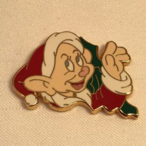 Walt Disney Enameled Dopey Christmas Holiday Wreath Pin