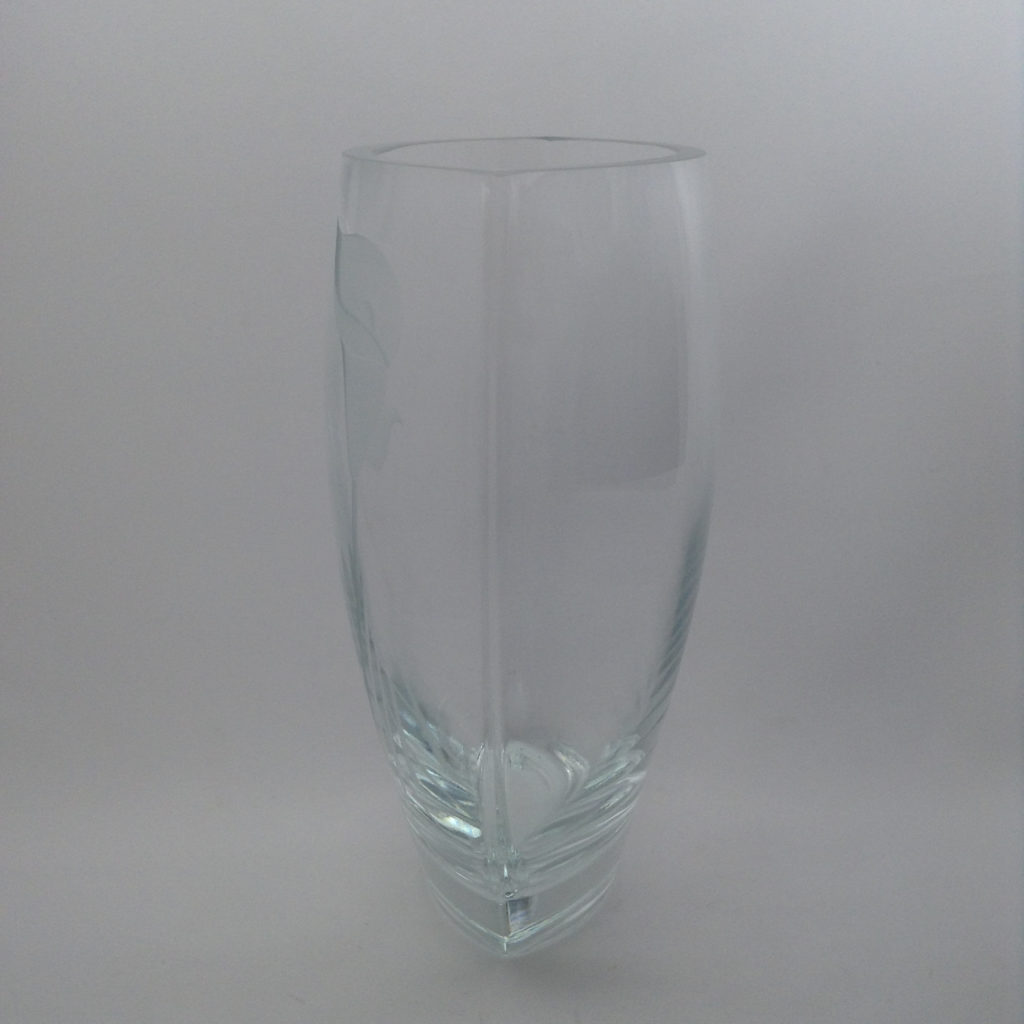 Calla Lily Mikasa Etched Clear Crystal Ellipse Vase