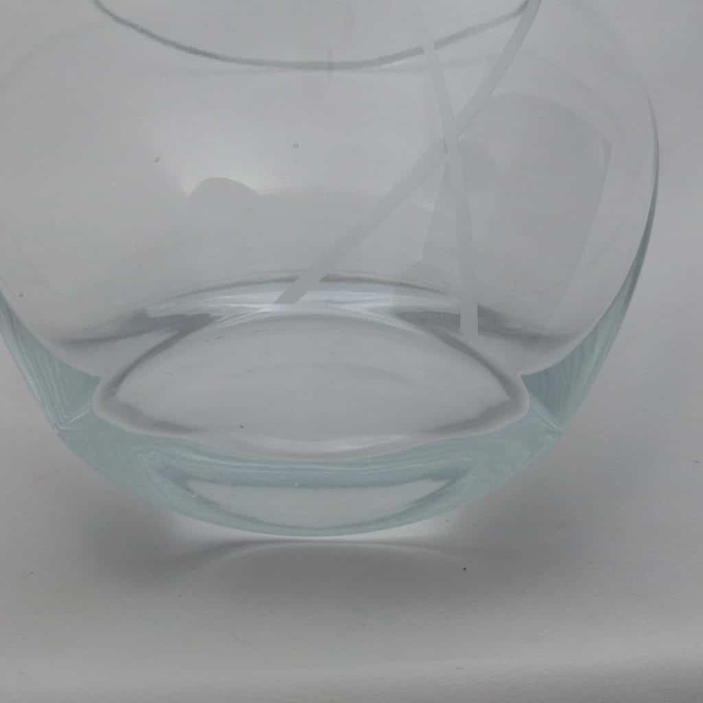 Calla Lily Mikasa Etched Clear Crystal Ellipse Vase