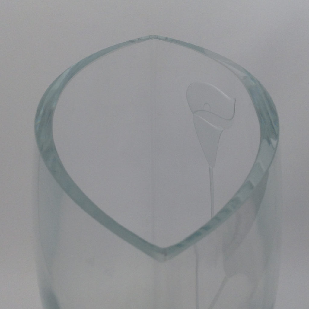 Calla Lily Mikasa Etched Clear Crystal Ellipse Vase