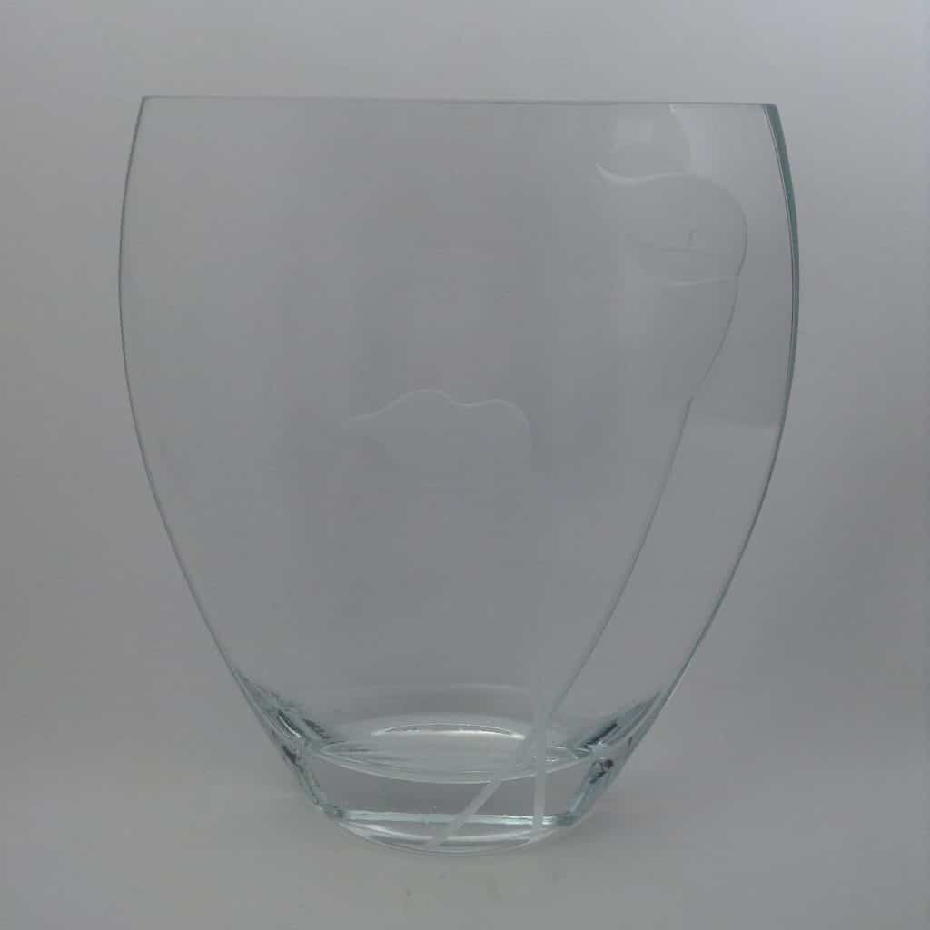 Calla Lily Mikasa Etched Clear Crystal Ellipse Vase