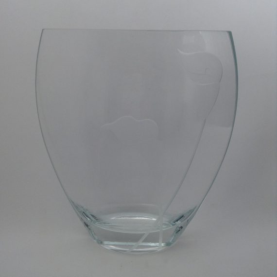 Calla Lily Mikasa Etched Clear Crystal Ellipse Vase