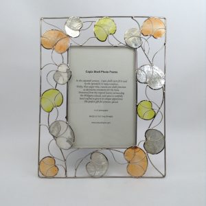 Capiz Shell & Metal Picture Frame Poppies Poppy by Kultura