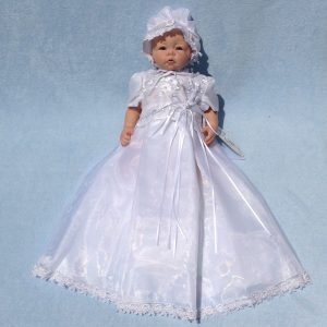 Lito Heirloom Collection Angela White Baptism Christening Dress & Bonnet Medium 6-9 Mos