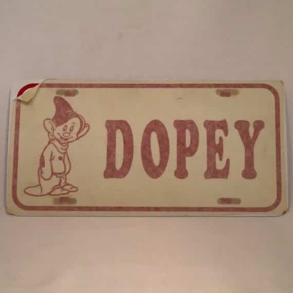 walt-disney-dopey-vanity-plate-1980s