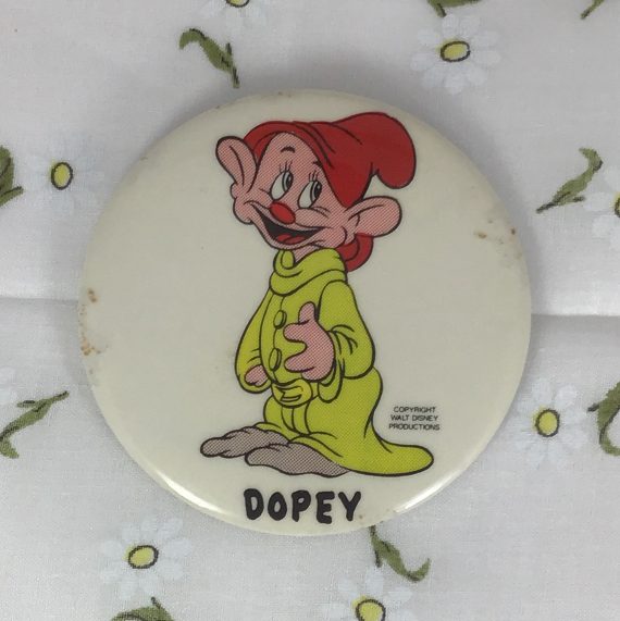 Vintage Walt Disney Productions Round Dopey Pin