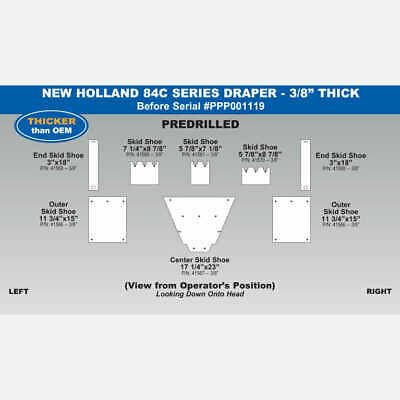 30' New Holland 84C Skid Shoe Set - 82577-4 - (Before Serial #PPP001119)