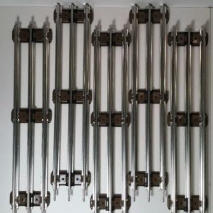 5-Pack K-Line O 027 8-3/4” Brown Tie Tubular Metal Track w/Pins Totals 43-3/4”