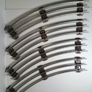 4-Pack K-Line O 027 Brown Tie 13” Radius (10”) Curved Tubular Metal Track w/Pins