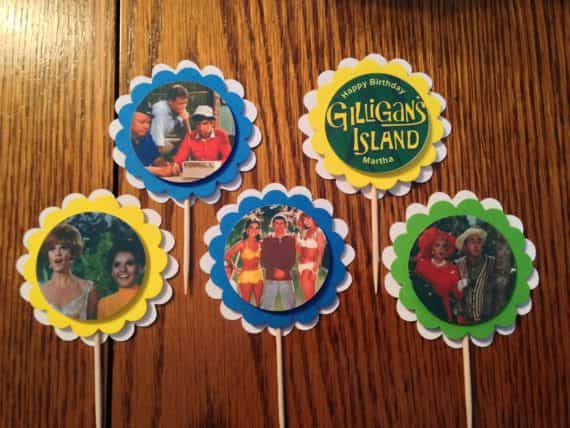 Gilligan's Island Party Custom cupcake toppers set of 12 Personalized