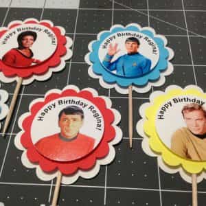 Star Trek Party Custom cupcake toppers set of 12 Personalized