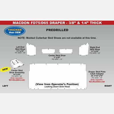 MacDon FD75 - 3/8" Center Skid Shoe - 7" x 19" - 42061-2