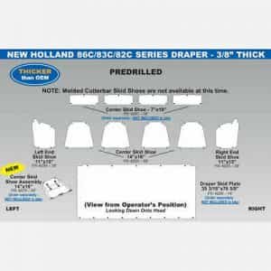 New Holland 82C - 3/8" Right End Skid Shoe - 11" x 15" - 42055-1
