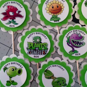 Plants Vs Zombies personalized cupcake toppers