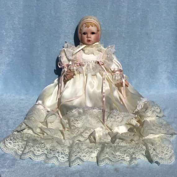 Rebecca Sculpted Bonnet Porcelain Doll by Michelle Severino Limited Edition from Seymour Mann