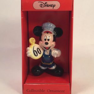 Schmid Mickey Mouse 60th as the Train Engineer Porcelain Ornament