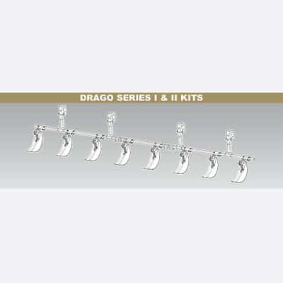 12 Row 20" & 22" row spacing Drago Series I&II QD2 Stalk Stompers–9" Shoes (Kit)