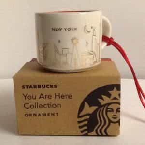 Starbucks New York Christmas Ornament You Are Here 2014 Mini Mug Demitasse