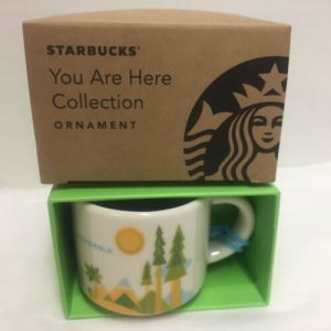 Starbucks You Are Here California Ornament Waves Pine Trees Mini Mug New