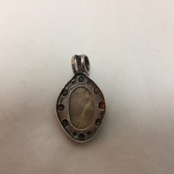 sterling-silver-abalone-multi-colored-stone-pendant-925-cfj-thai-vintage