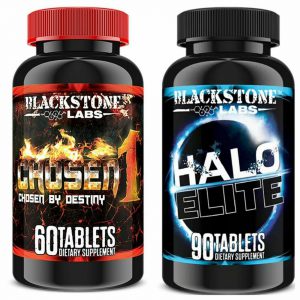 Blackstone Labs CHOSEN 1 DHEA Muscle Mass Dry Lean Gains and Halo Elite  STACK