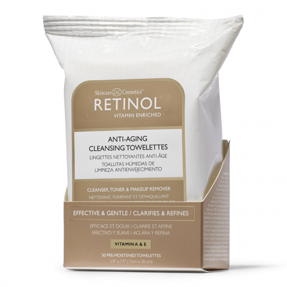 LdeL Skincare Cosmetics Retinol Anti-Aging Cleansing Towelettes 30 pack