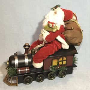 Santa Riding a Metal Rolling Train 22” Santa Express