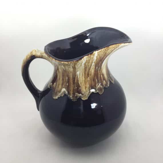 vintage-original-pottery-class-brown-drip-glaze-water-pitcher