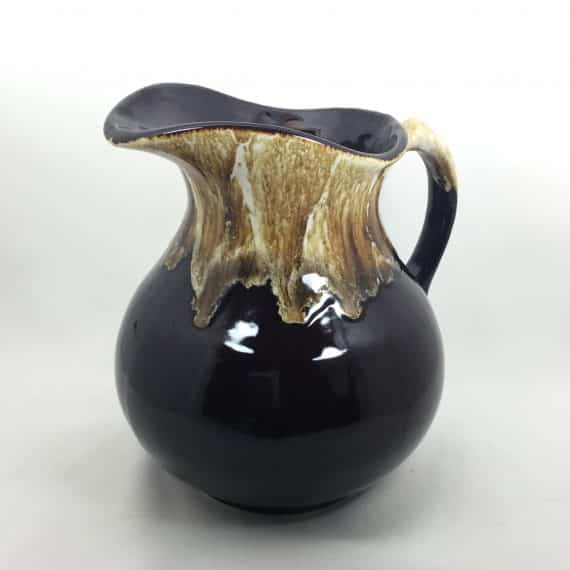 vintage-original-pottery-class-brown-drip-glaze-water-pitcher