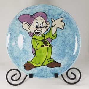 Disney Dopey Artist Signed Ceramic Plate
