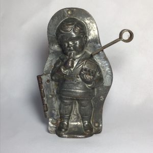 Anton Reiche Little Boy with Skis Metal Chocolate Mold