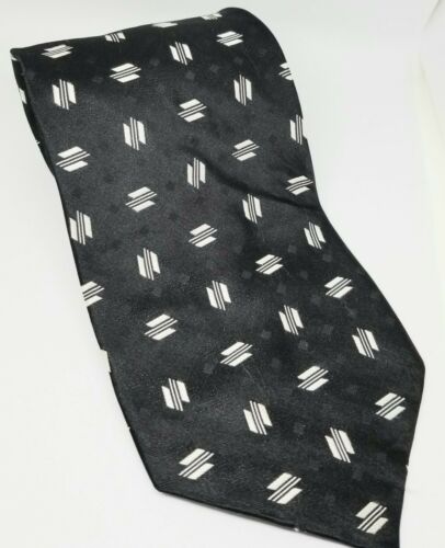 Lord&Taylor Metropolitan Black/White Silk Necktie #WPL9118