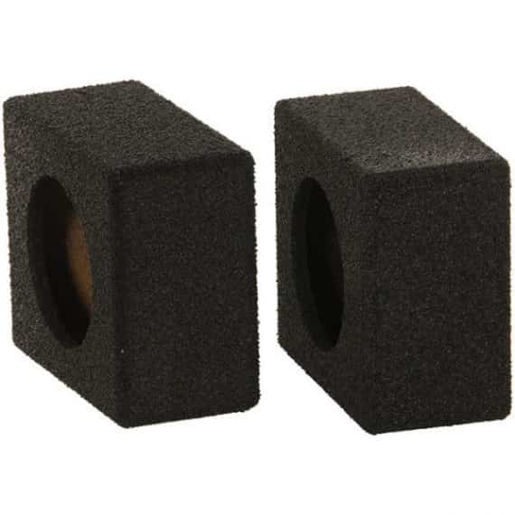 Qpower Empty 6.5" Speaker Enclosure Pair QBomb (spray on Black Bedliner Coating)-QBTW65