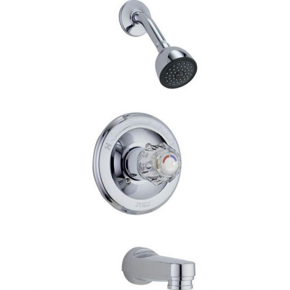 Delta Classic Monitor T13422 1-Handle Tub and Shower Faucet Trim Kit in Chrome