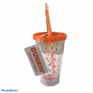 Dunkin Cup Colored Speckles Orange Lid