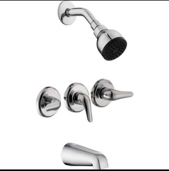 Glacier Bay Aragon 1002 910 935 3-Handle 1-Spray Tub and Shower Faucet in Chrome (Valve Included)