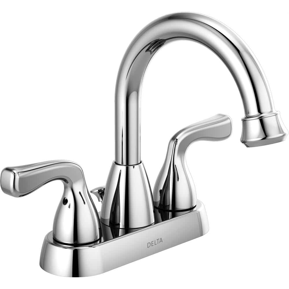 Delta Foundations 25911lf 4 In Centerset 2 Handle Hi Arc Bathroom Faucet In Chrome