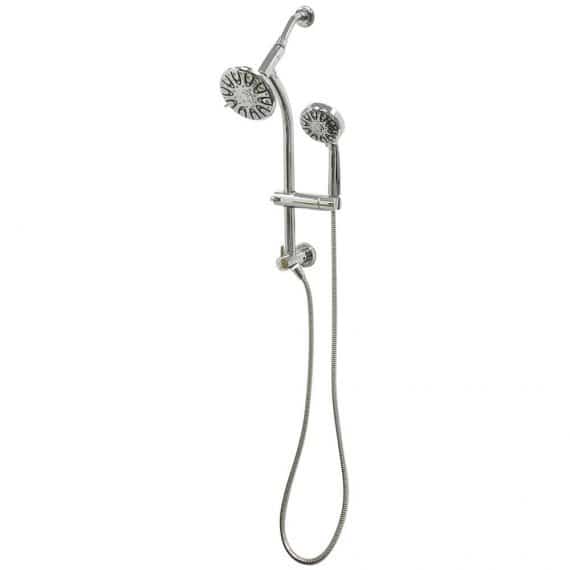 Glacier Bay 1003 610 227 6-Spray Wall Bar Raincan Showerhead with 6-Spray Handshower in Chrome