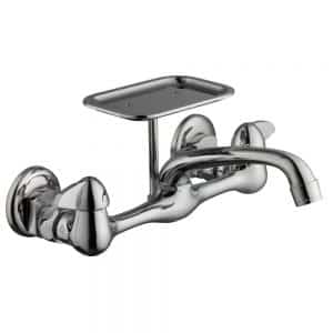 Glacier Bay 555 913 2-Handle Wall-Mount Kitchen Faucet with Soap Dish in Chrome