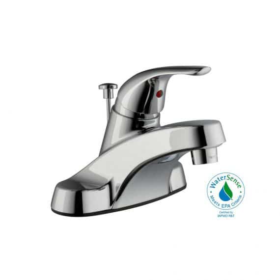 Glacier Bay Aragon 1002 226 981 4 in. Centerset Single-Handle Low-Arc Bathroom Faucet in Chrome-